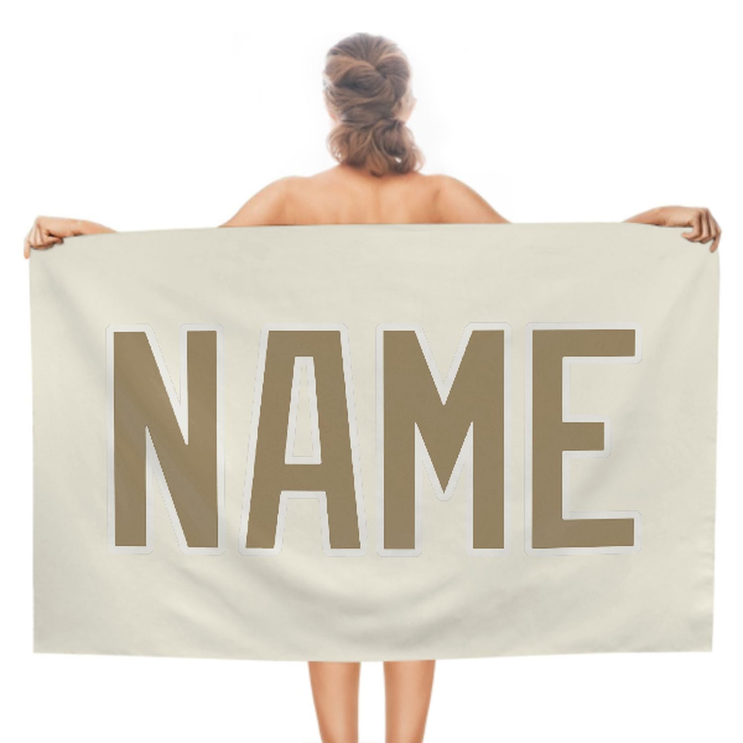 Maßgeschneidertes Beige Hellkhaki Strandtuch