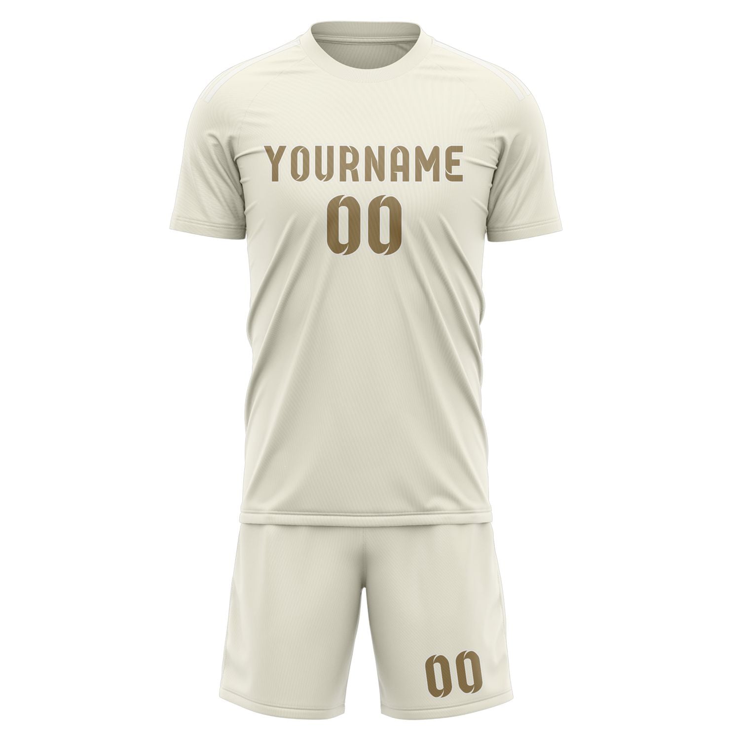 Maßgeschneidertes Professionelles Beige Hellkhaki Fußballtrikot-Set