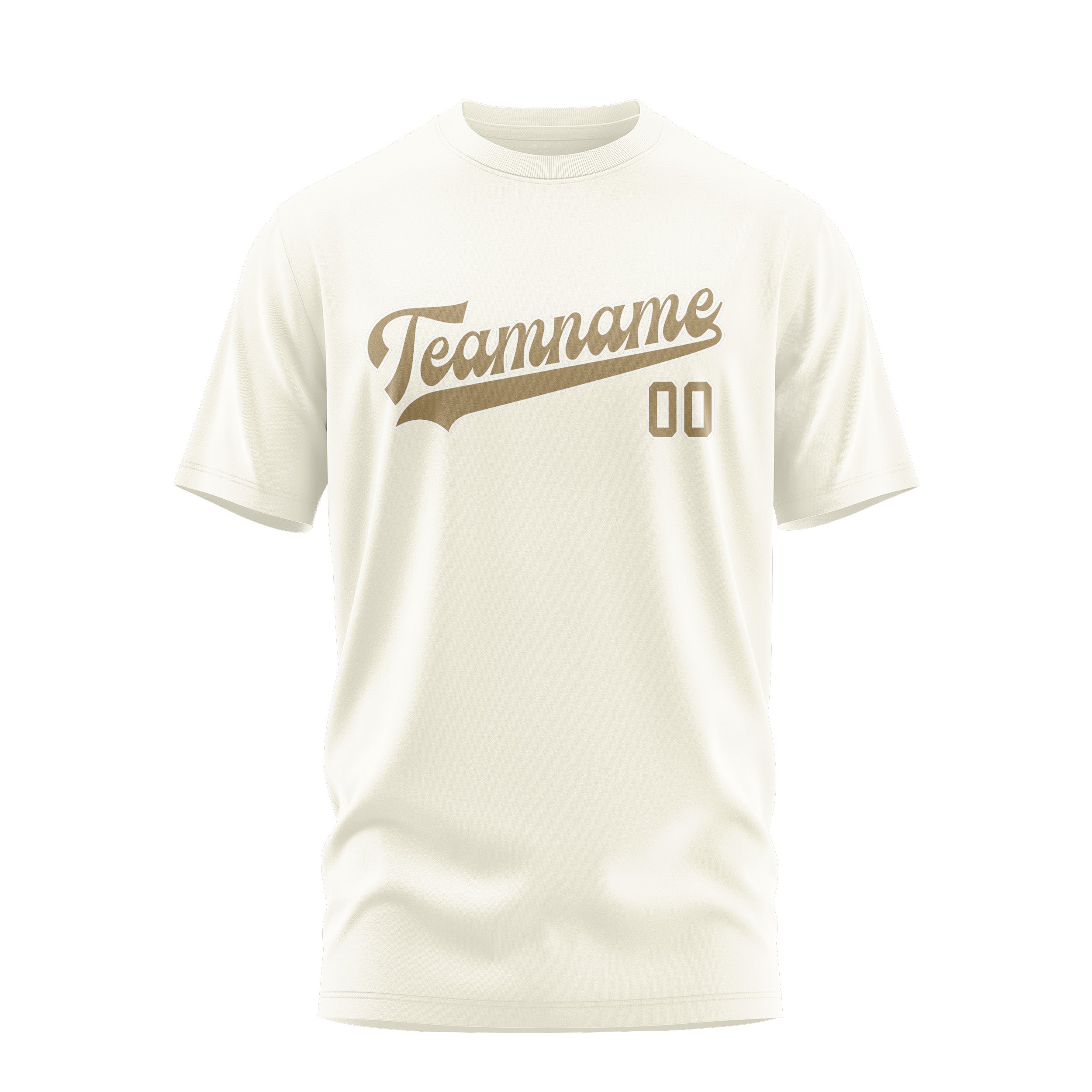 Maßgeschneidertes Beige Hellkhaki T-Shirt