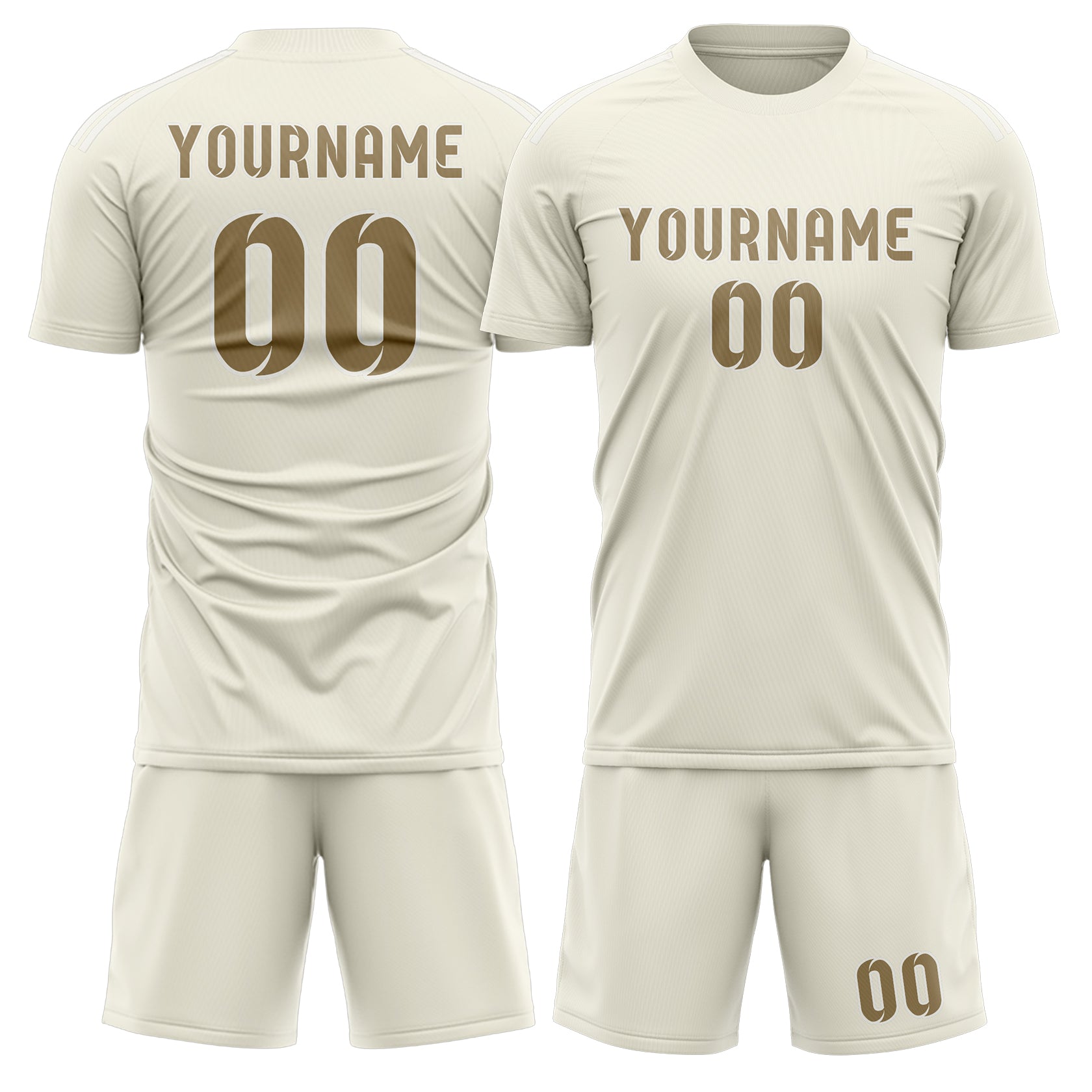 Maßgeschneidertes Professionelles Beige Hellkhaki Fußballtrikot-Set