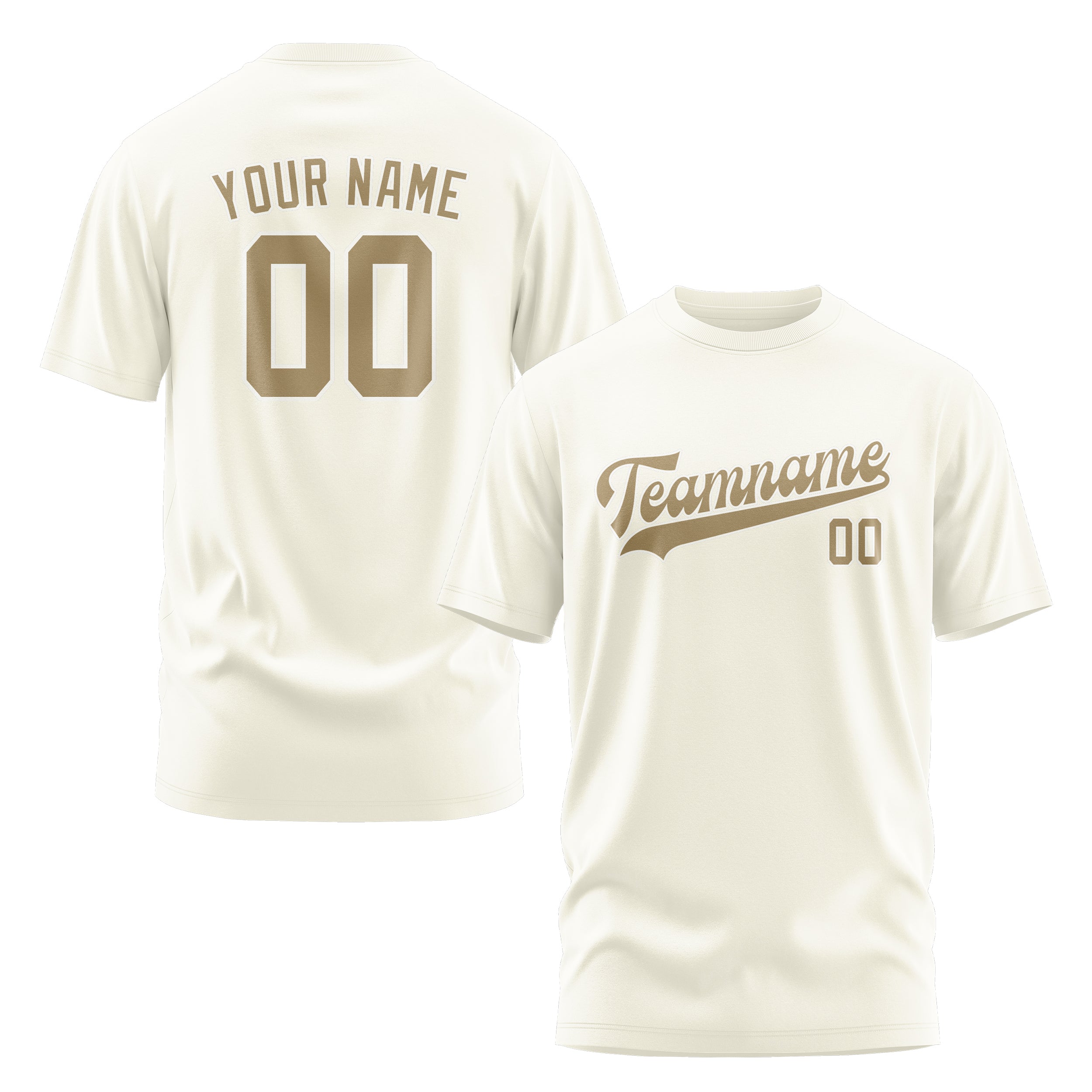 Maßgeschneidertes Beige Hellkhaki T-Shirt