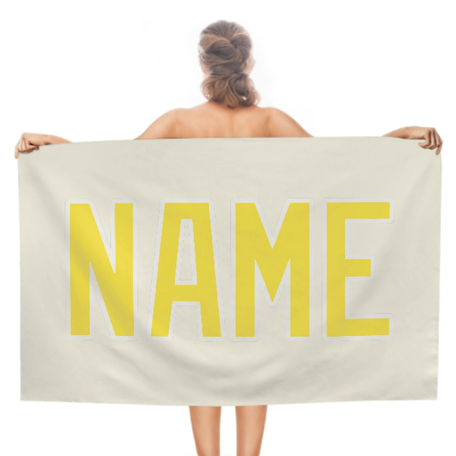 Maßgeschneidertes Beige Blassgelb Strandtuch