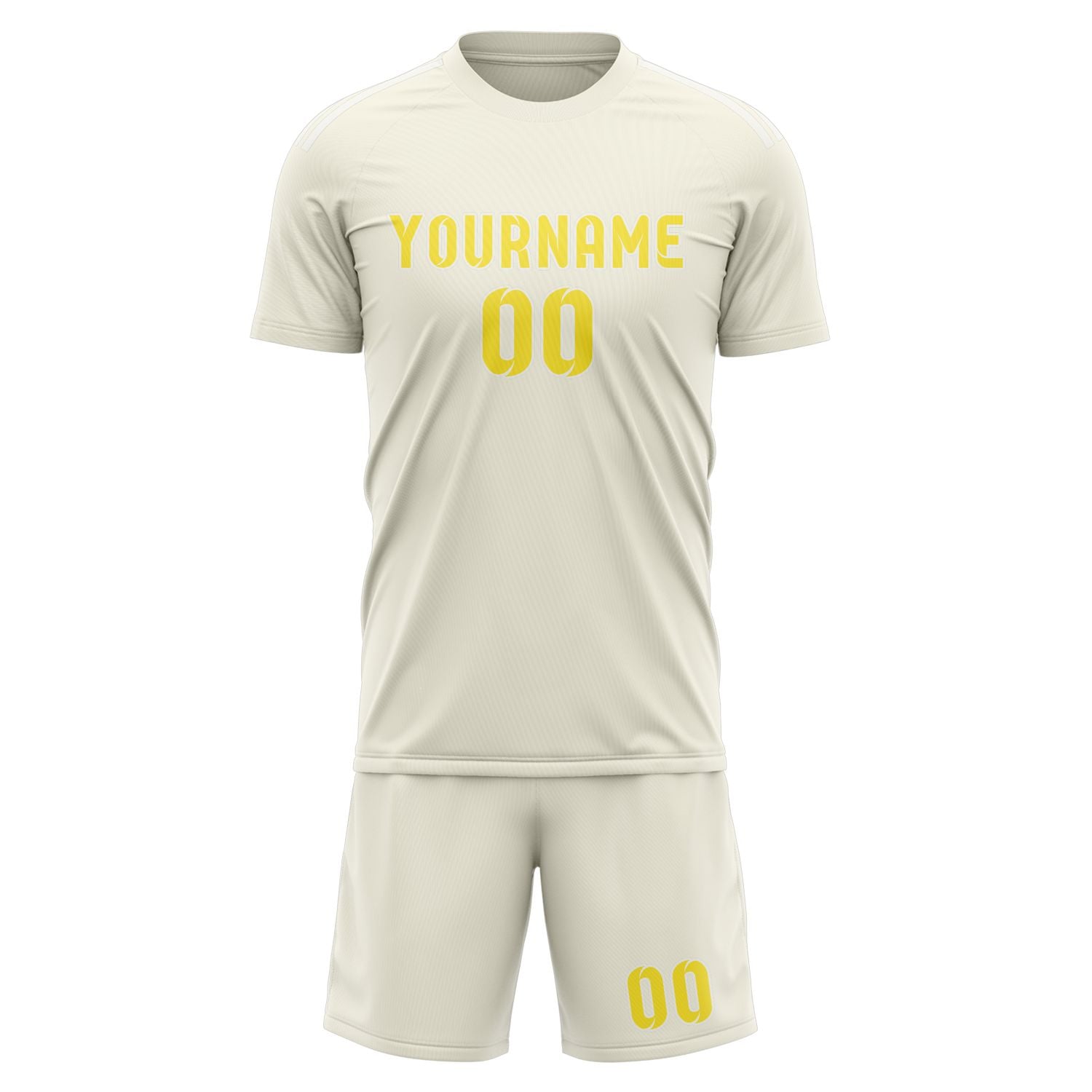 Maßgeschneidertes Professionelles Beige Blassgelb Fußballtrikot-Set
