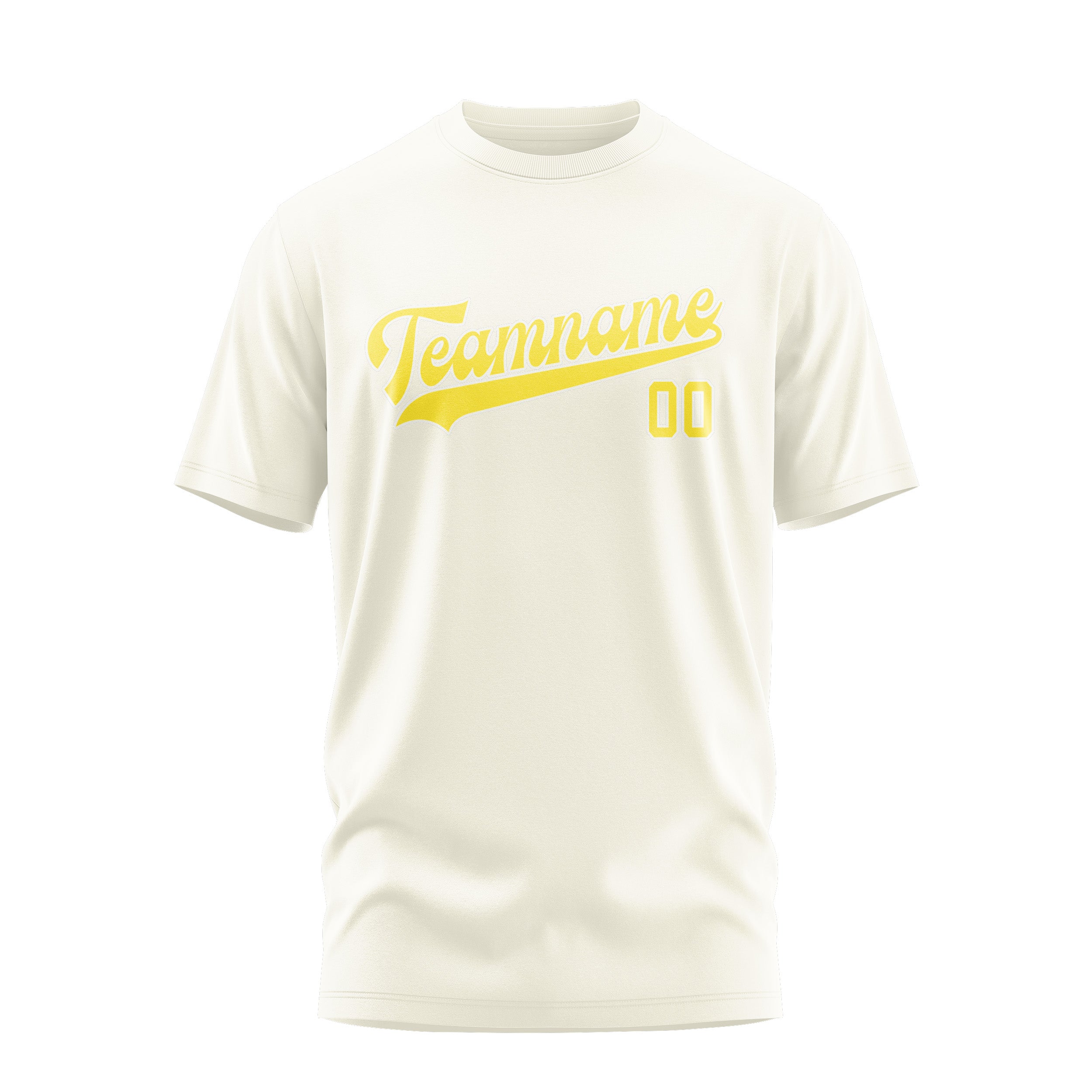 Maßgeschneidertes Beige Blassgelb T-Shirt