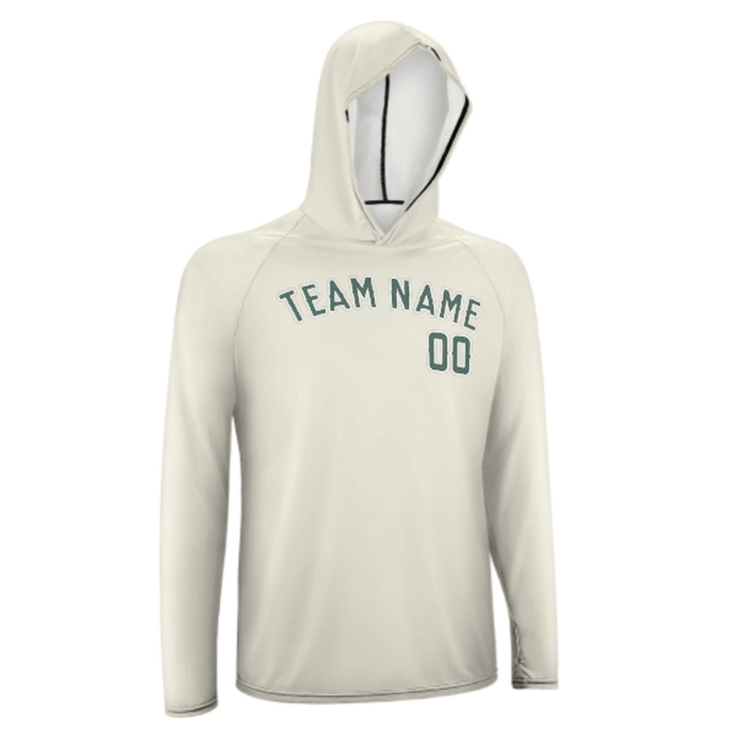 Na míru béžově béžově modrozelená UV-hoodie