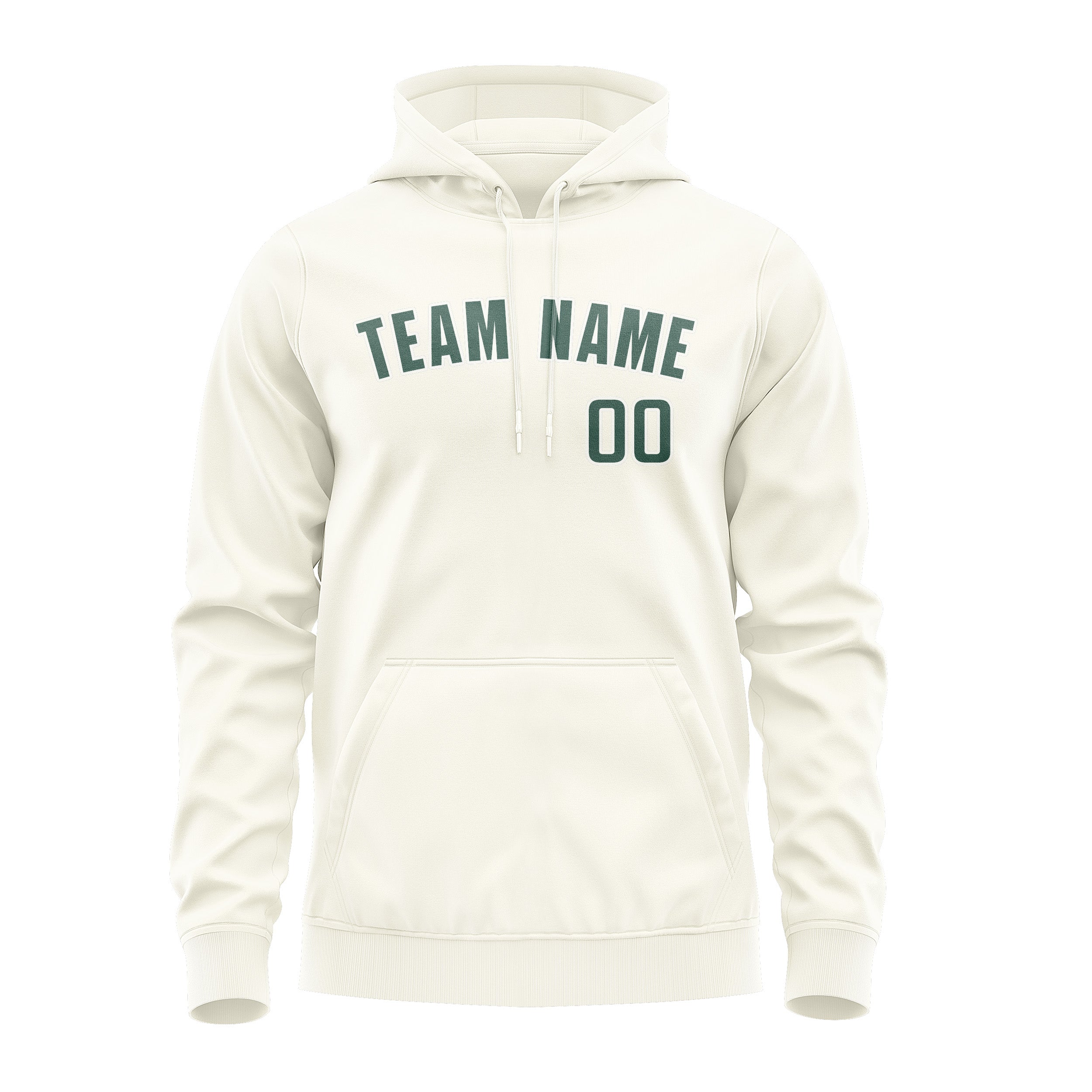 Maßgeschneidertes Beige Blaugrün Hoodie