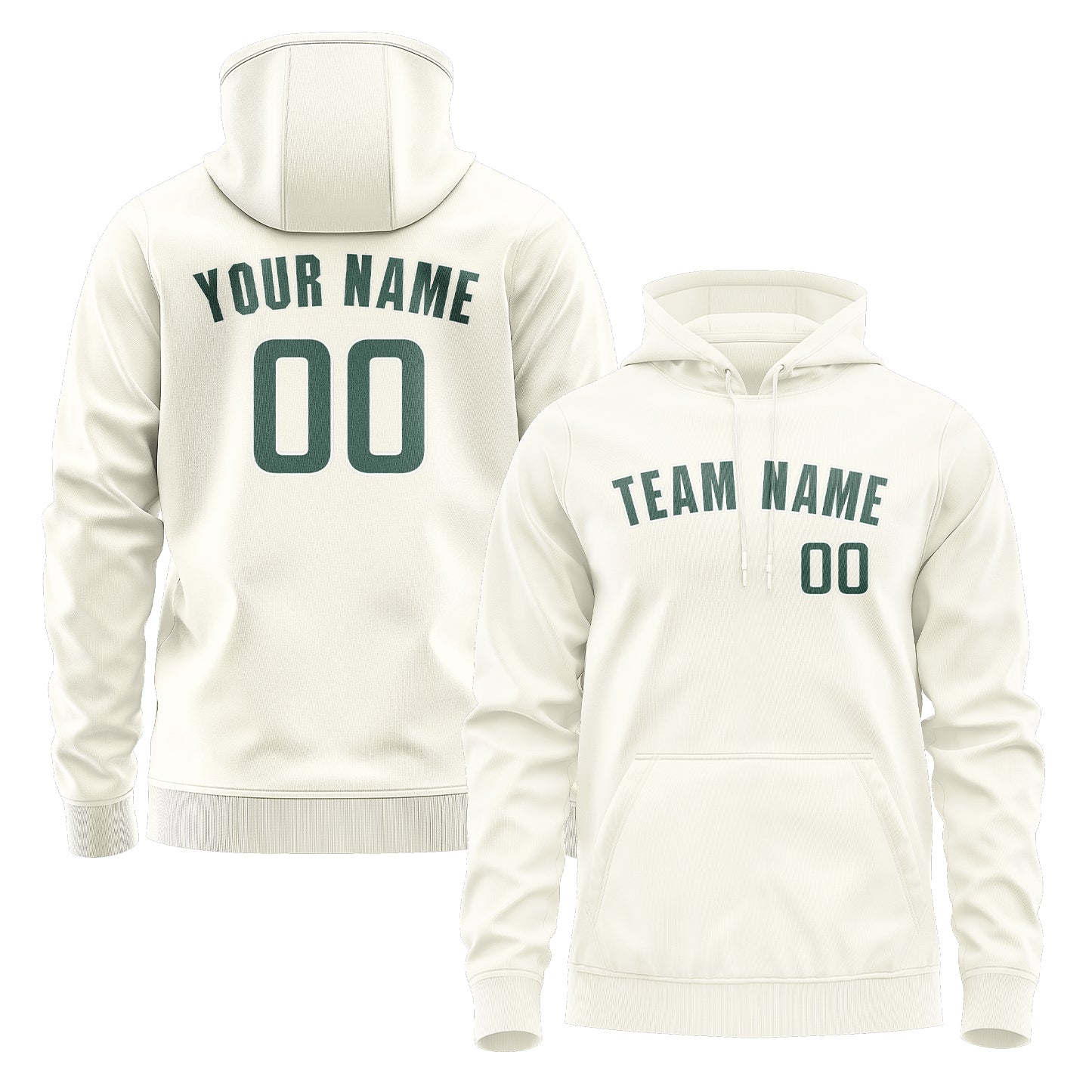 Maßgeschneidertes Beige Blaugrün Hoodie