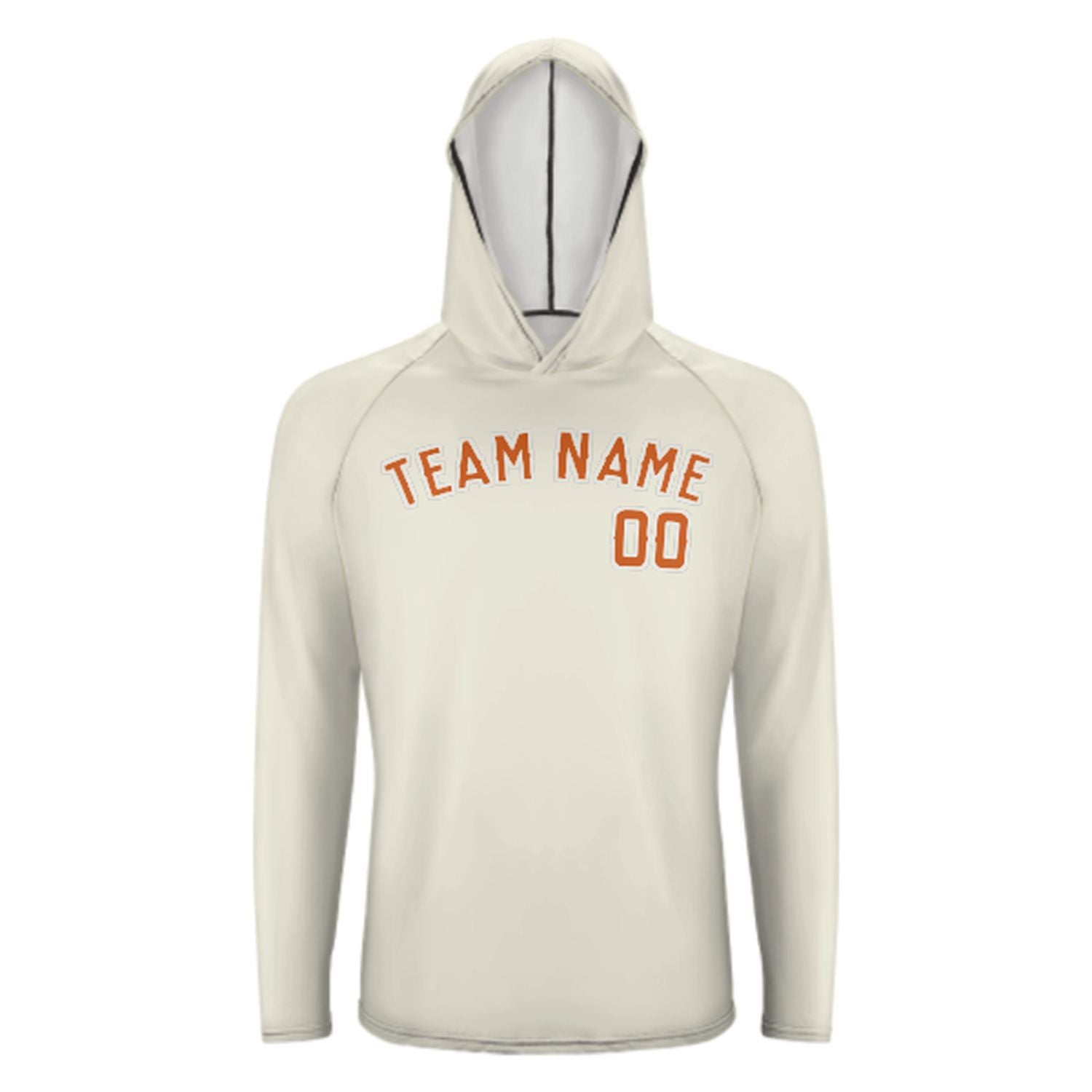 Na míru na míru béžové pomerančové UV-hoodie