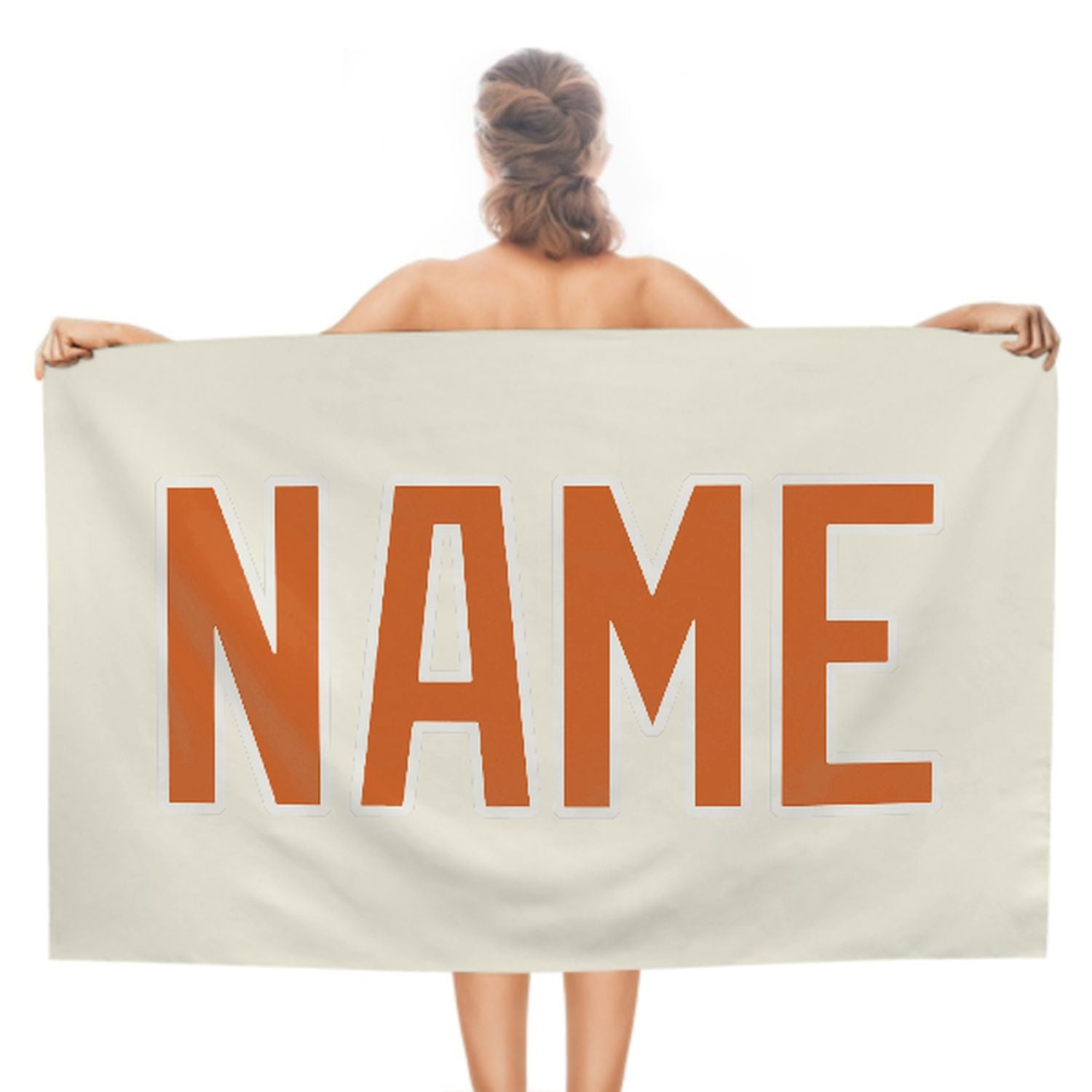 Maßgeschneidertes Beige Orange Strandtuch