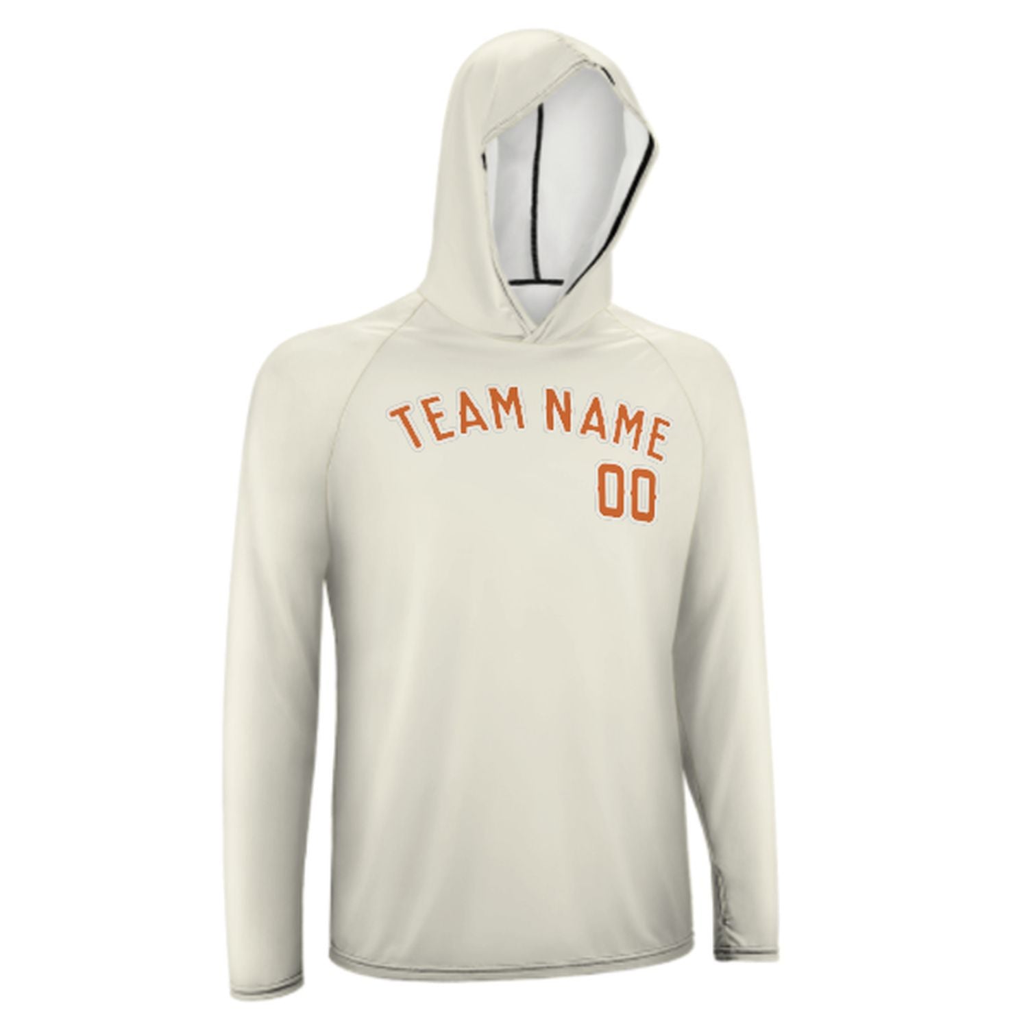 Na míru na míru béžové pomerančové UV-hoodie