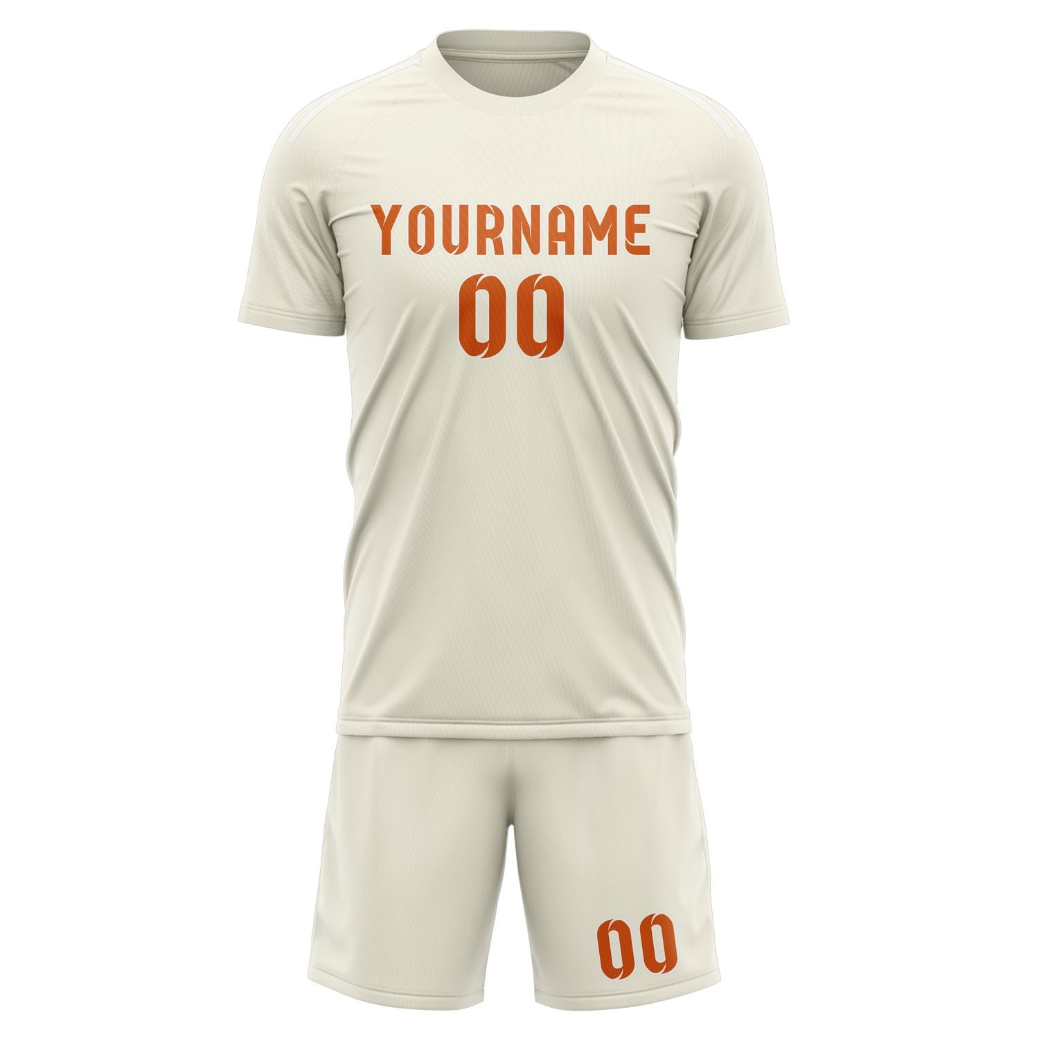 Maßgeschneidertes Professionelles Beige Orange Fußballtrikot-Set