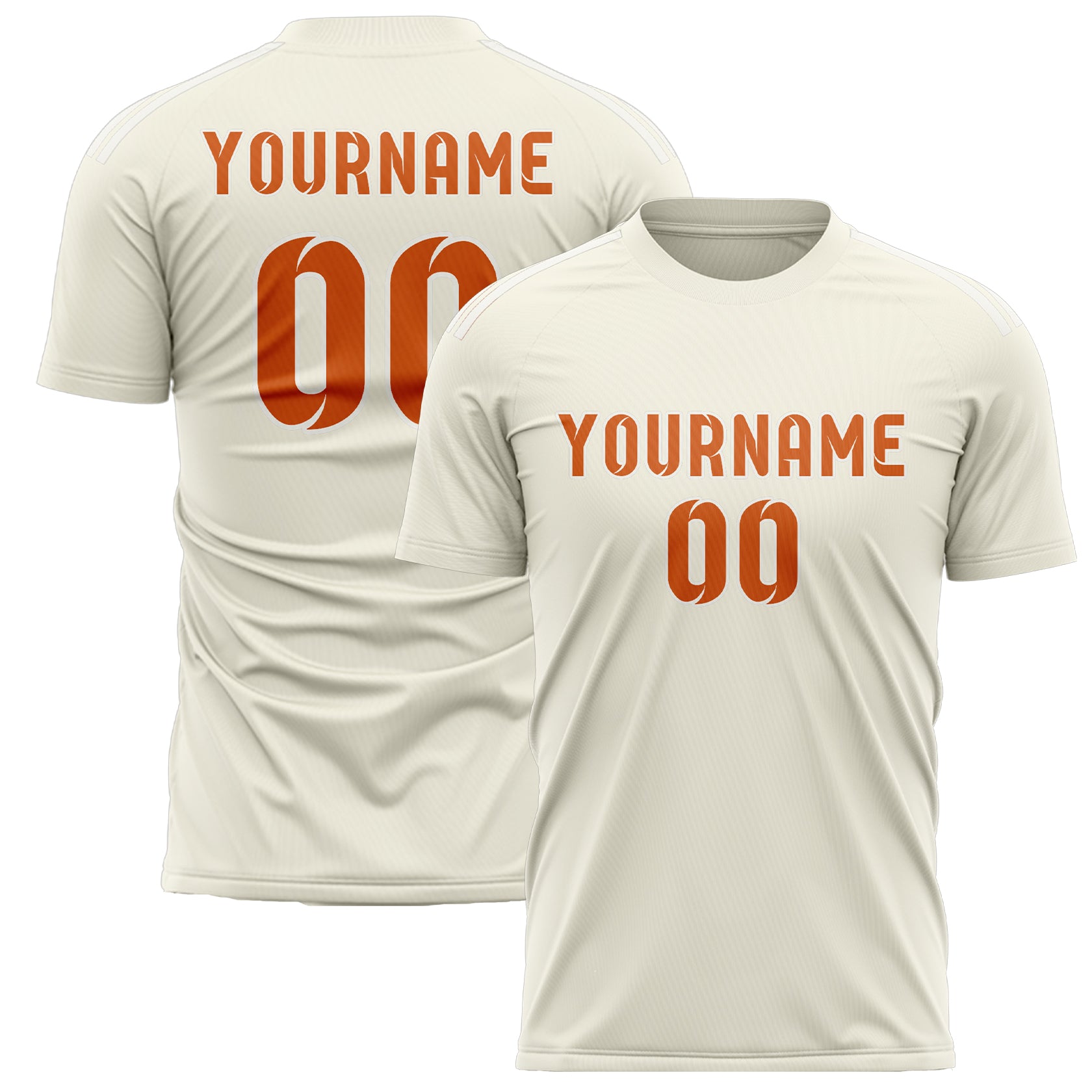 Benutzerdefiniertes Professionelles Beige Orange Fußballtrikot