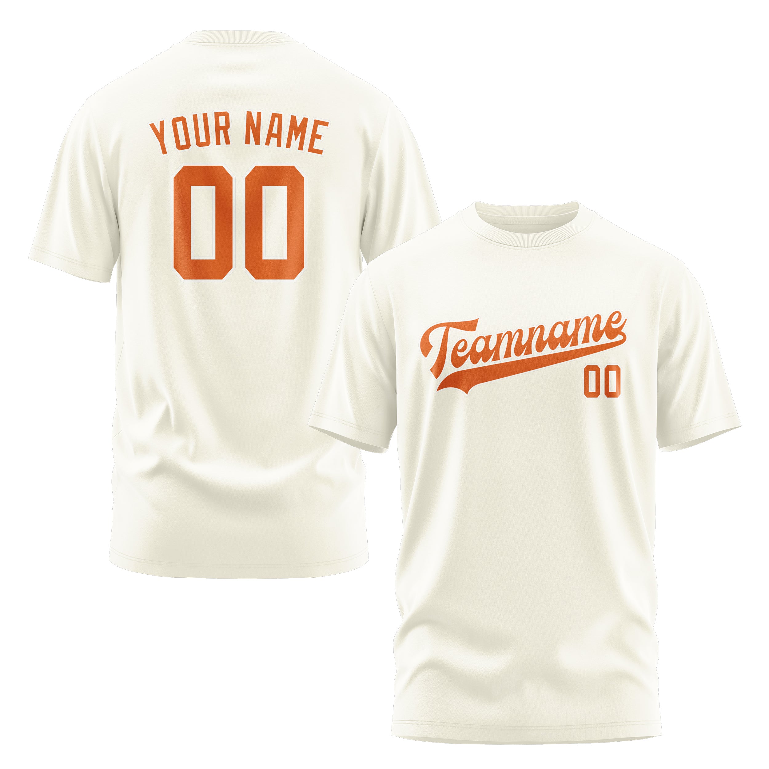 Maßgeschneidertes Beige Orange T-Shirt
