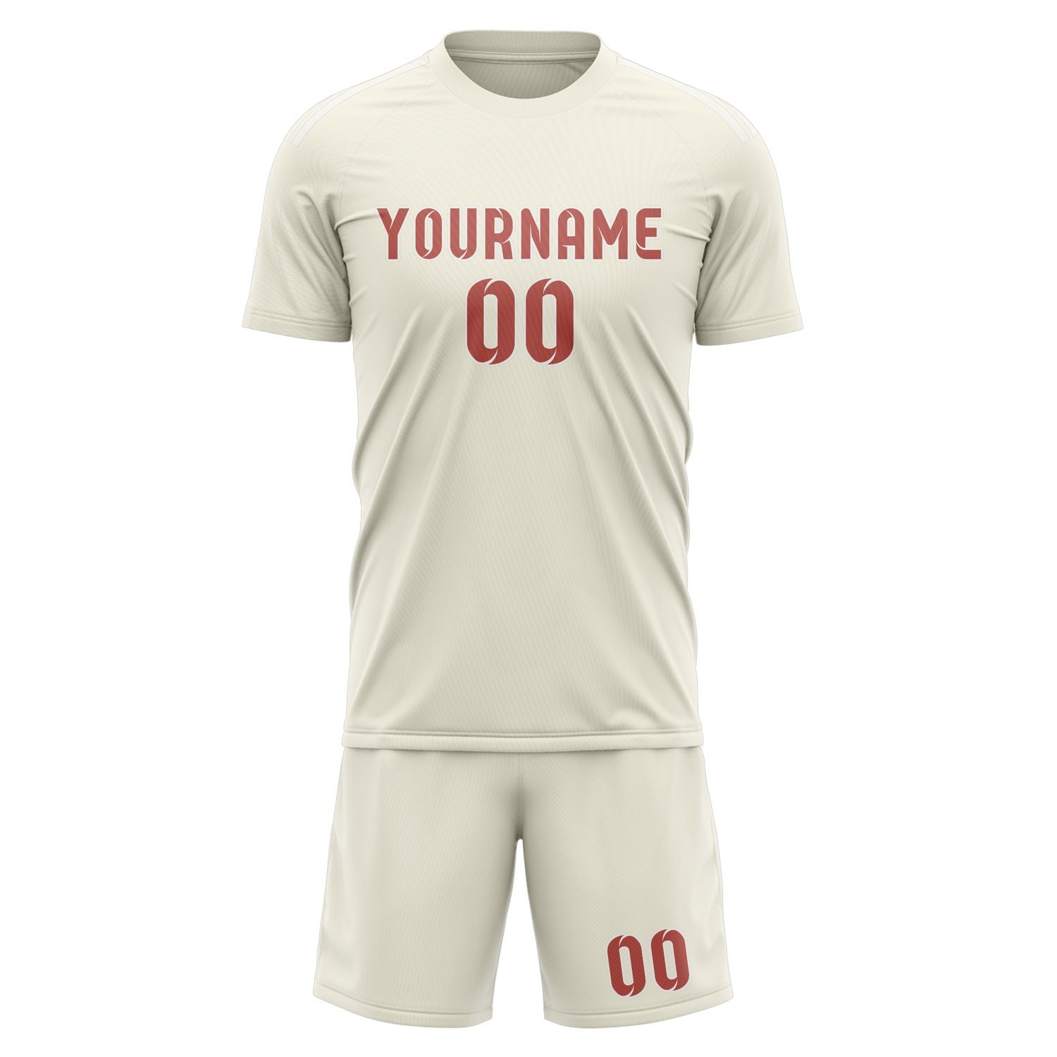 Maßgeschneidertes Professionelles Beige Kupferrose Fußballtrikot-Set