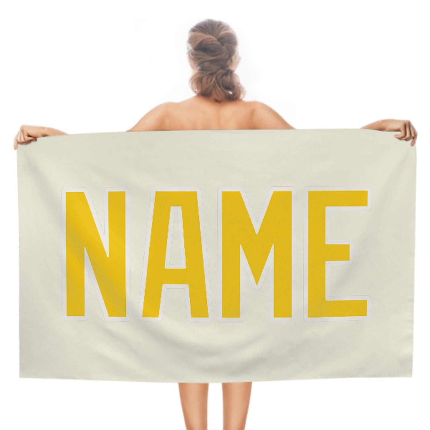 Maßgeschneidertes Beige Gold Strandtuch
