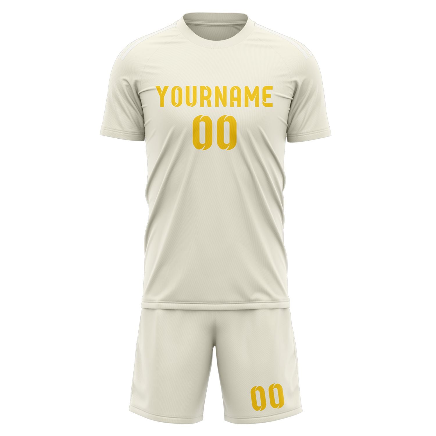 Maßgeschneidertes Professionelles Beige Gold Fußballtrikot-Set