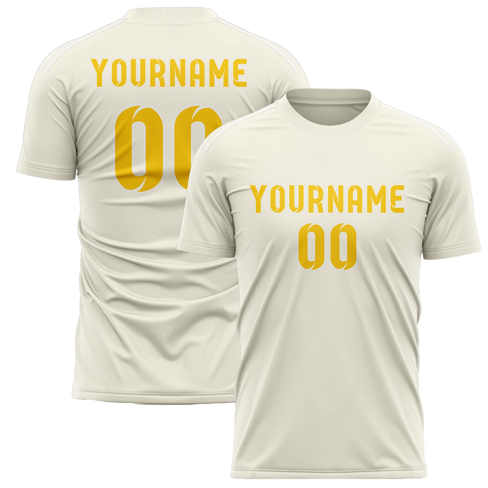 Benutzerdefiniertes Professionelles Beige Gold Fußballtrikot