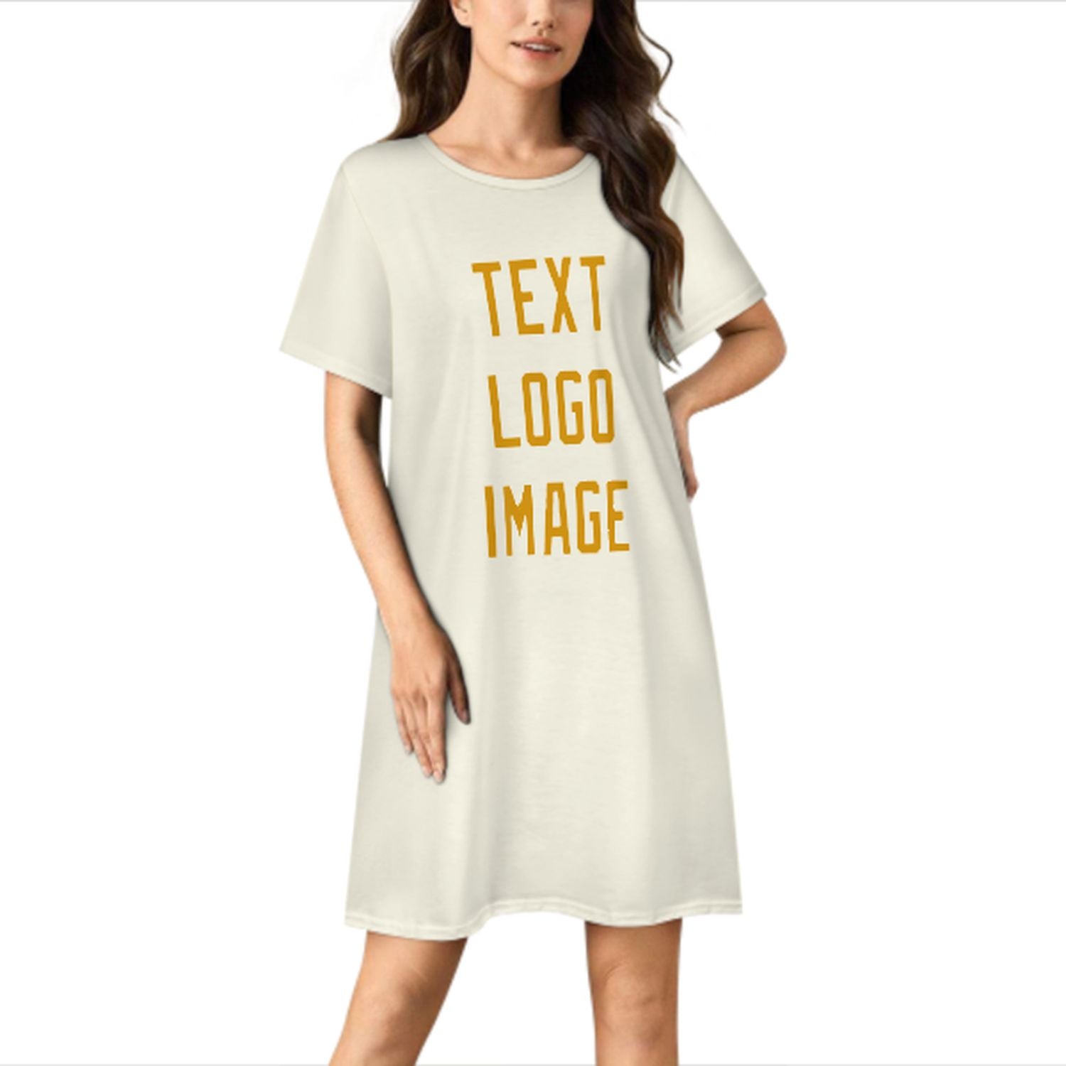 Maßgeschneidertes Beige Gelb Nachthemd