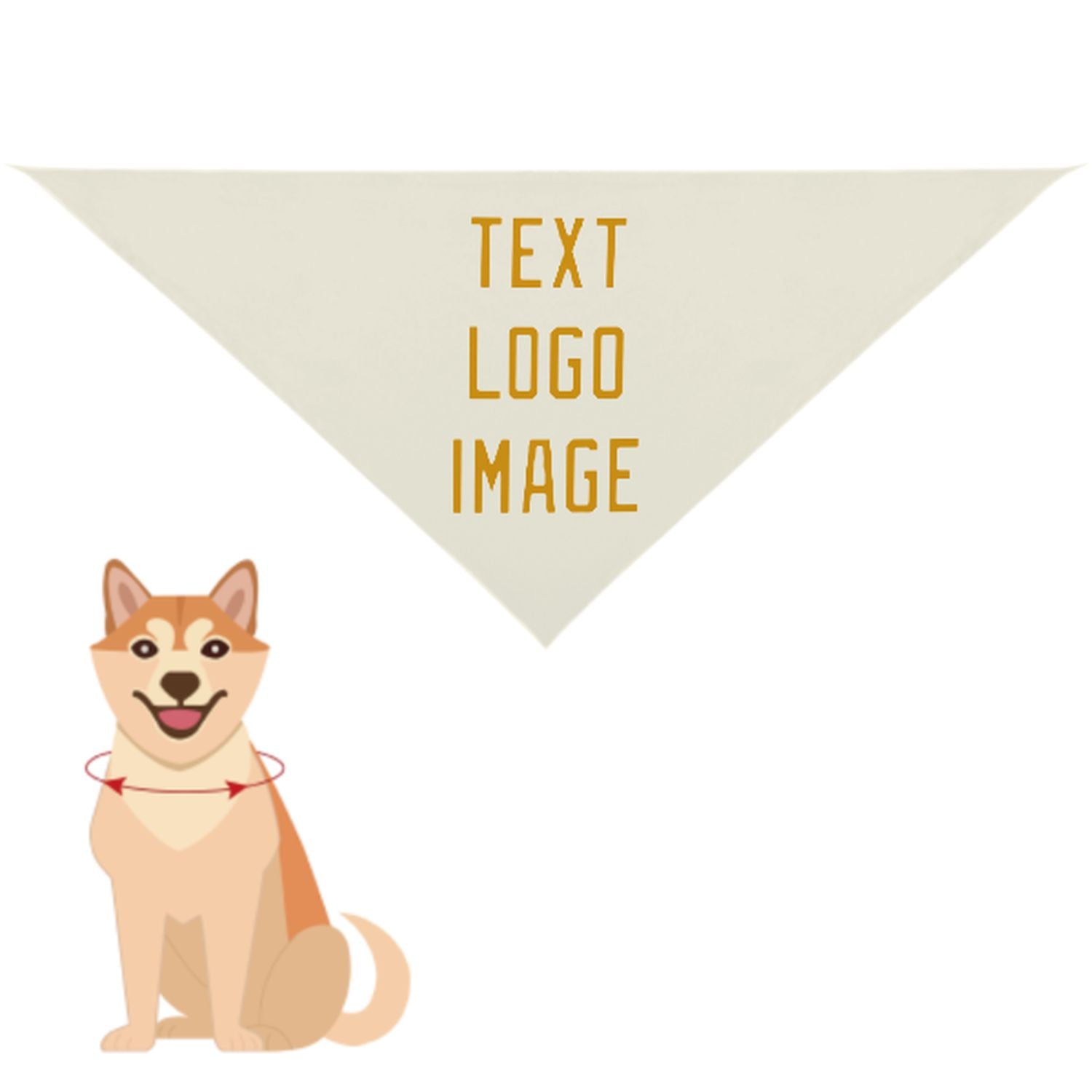 Bandana beige gialla personalizzata per animali domestici