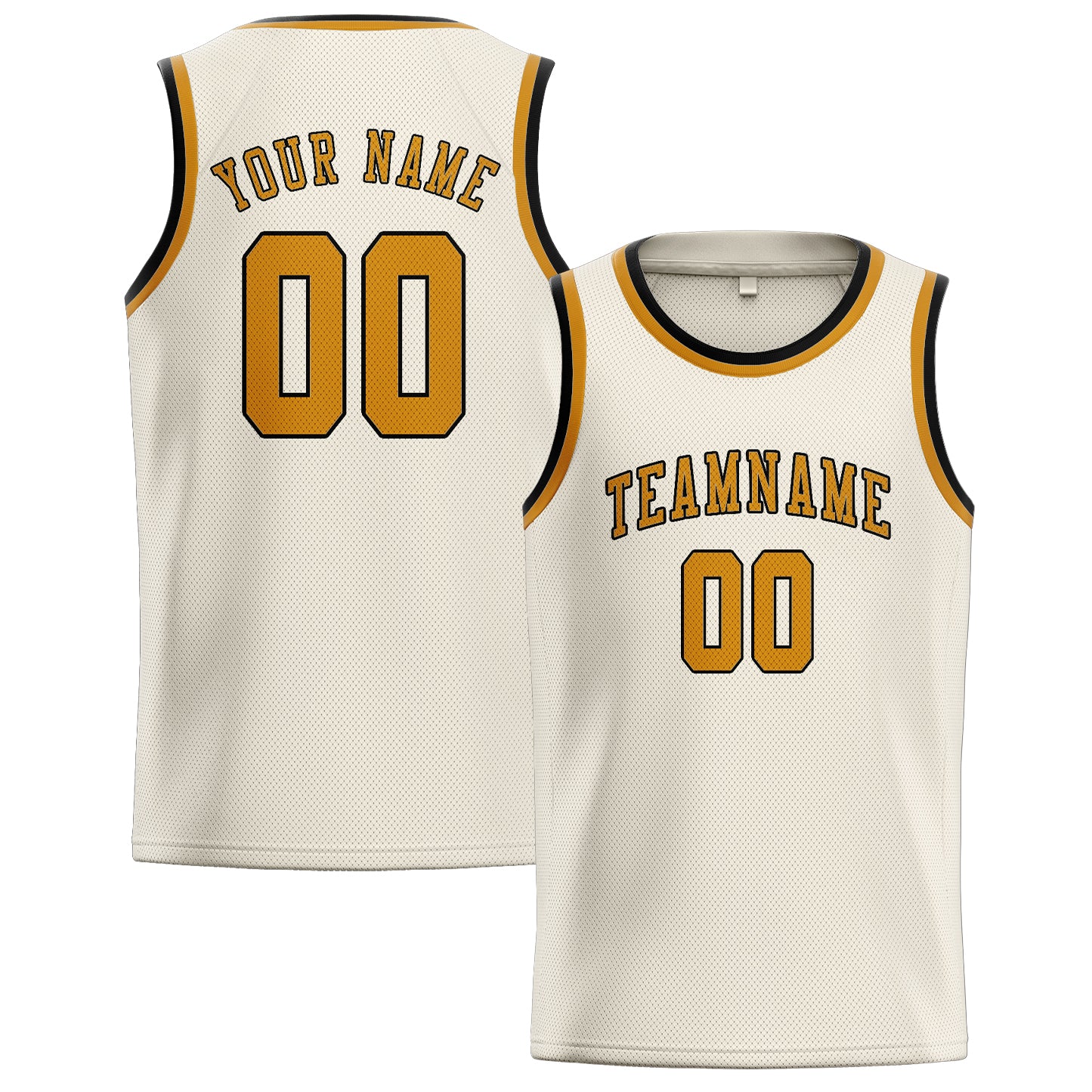 Benutzerdefiniertes Professionelles Beige Gelb Basketballtrikot