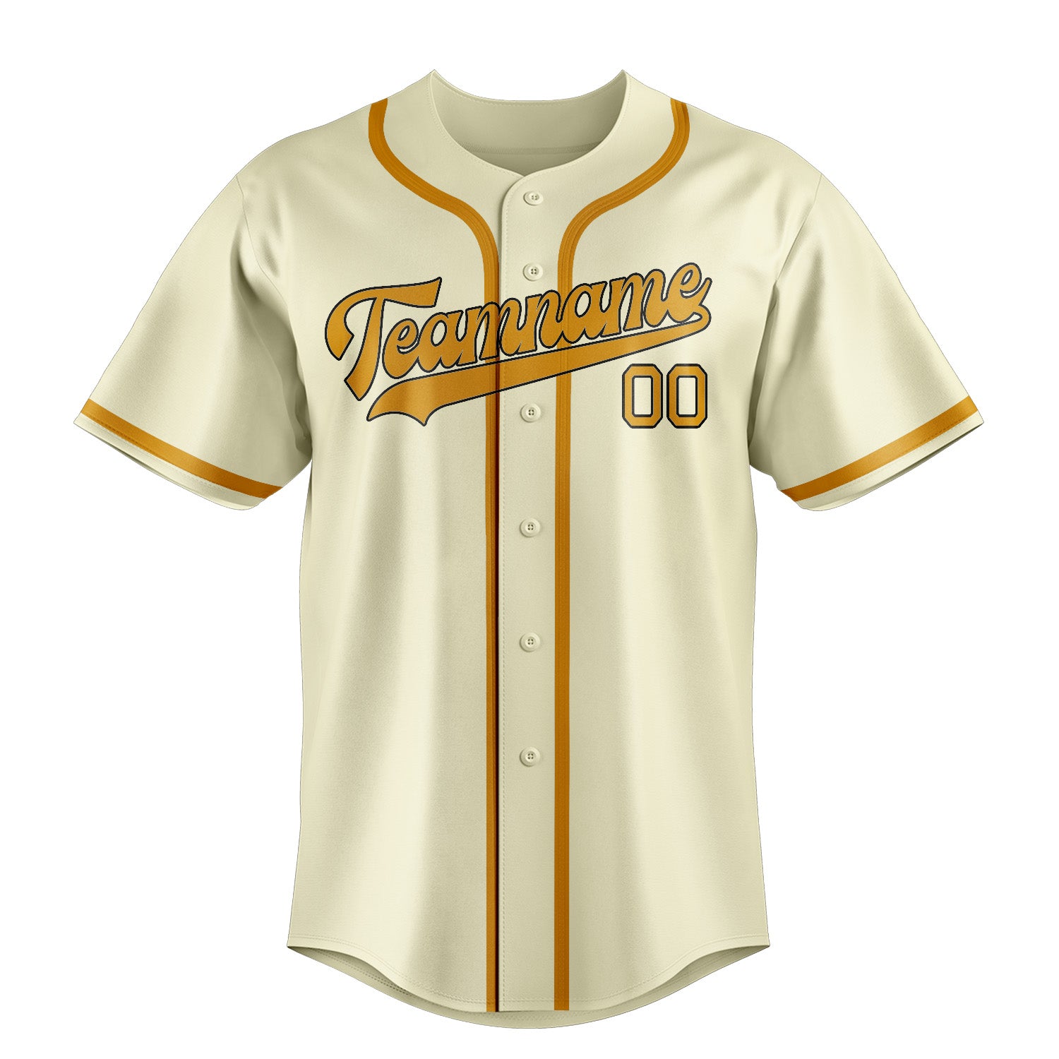 Benutzerdefiniertes Professionelles Beige Gelb Baseballtrikot