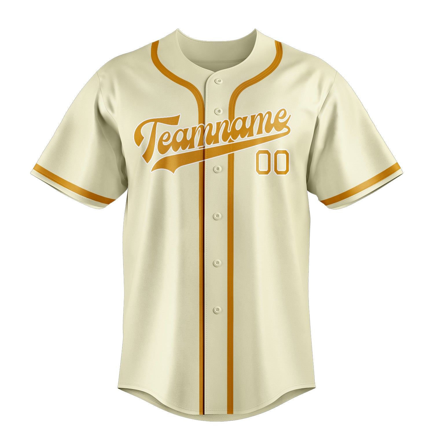 Benutzerdefiniertes Professionelles Beige Gelb Baseballtrikot