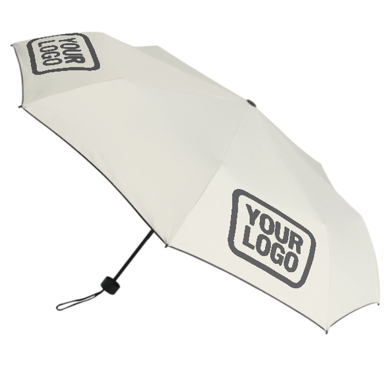 Maßgeschneidertes Beige Dunkelgrau Automatik-Regenschirm