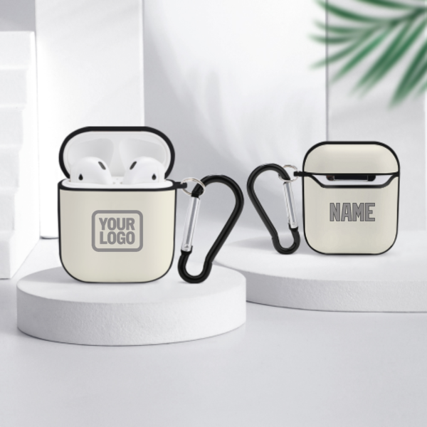 Maßgeschneidertes Beige Grau AirPods-Hülle
