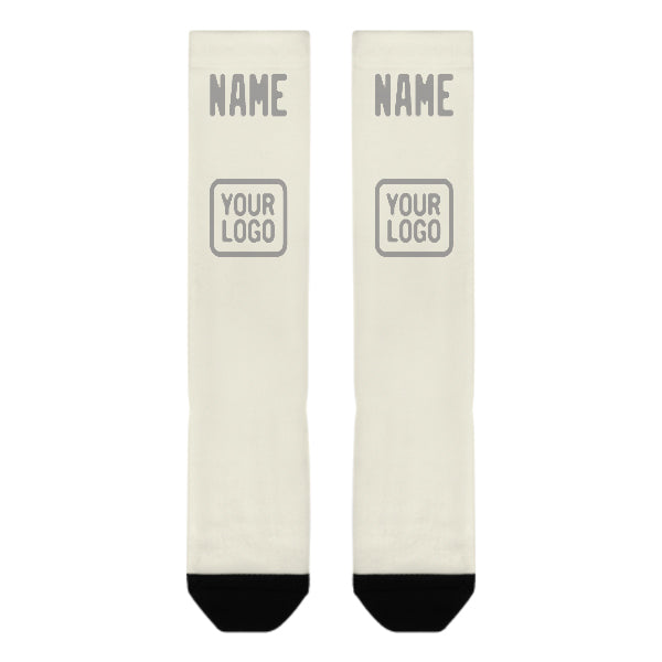 Maßgeschneidertes Beige Grau Kniestrümpfe