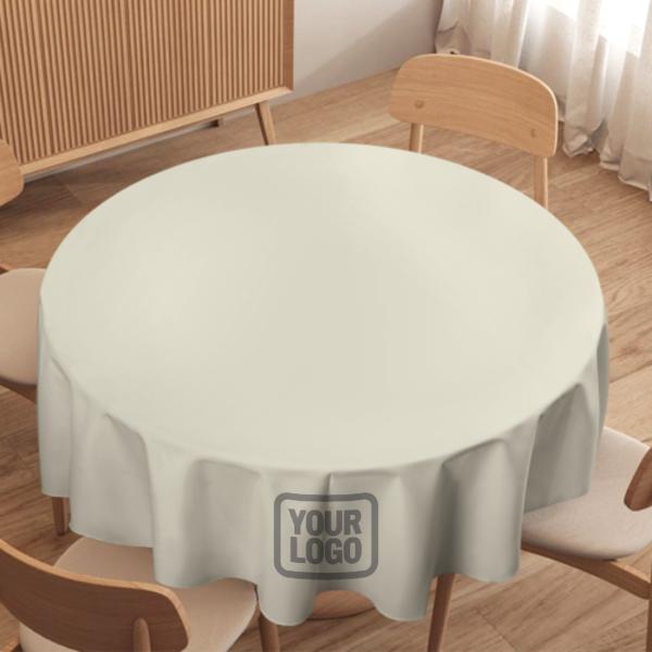 Maßgeschneidertes Beige Grau Runde Tischdecke