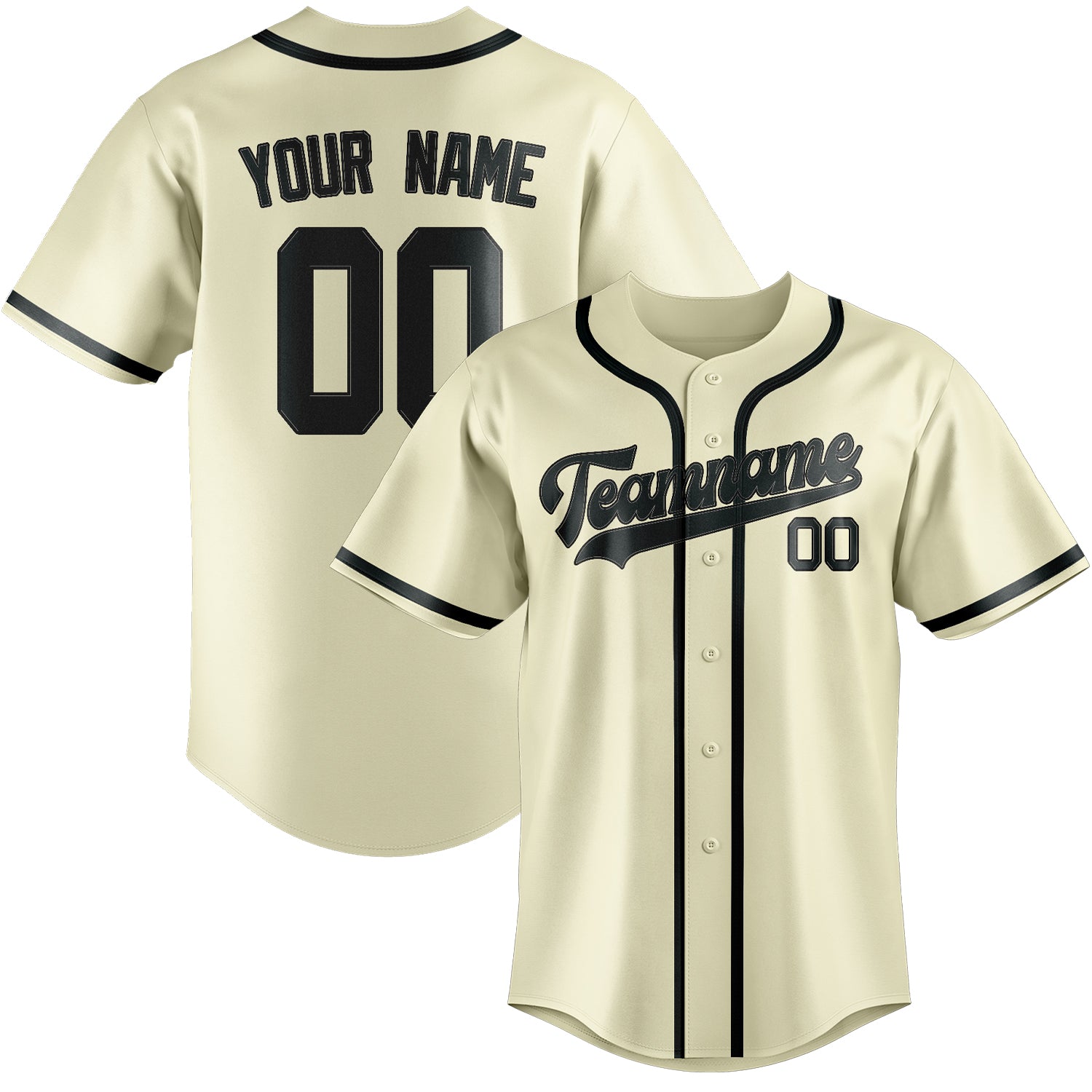 Benutzerdefiniertes Professionelles Beige Dunkelgrau Baseballtrikot