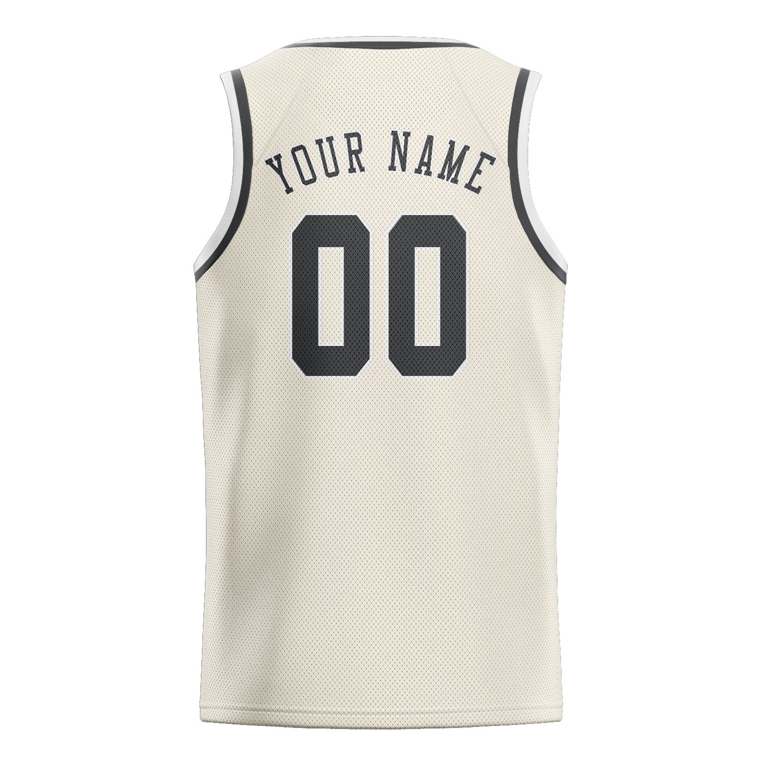 Benutzerdefiniertes Professionelles Beige Dunkelgrau Basketballtrikot