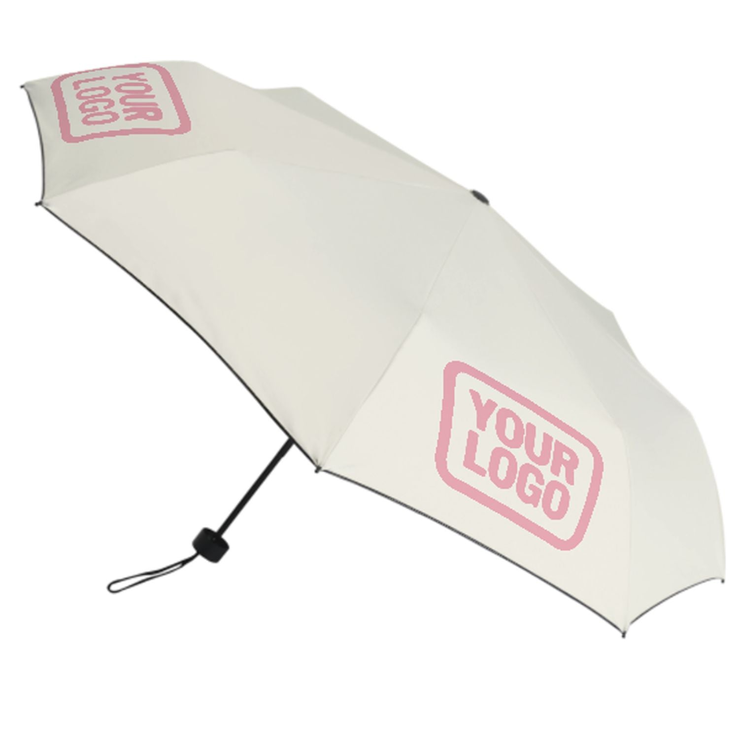 Maßgeschneidertes Beige Rosa Automatik-Regenschirm
