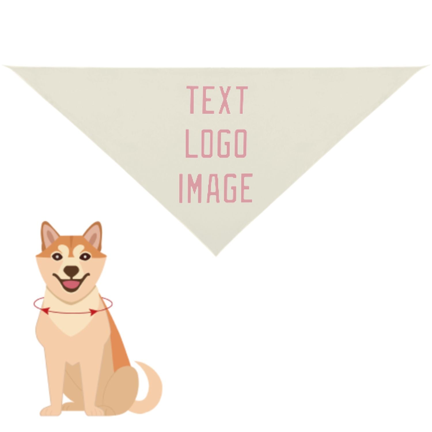 Bandana personalizzata beige rosa per animali domestici
