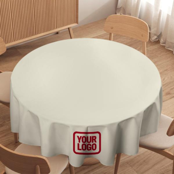 Maßgeschneidertes Beige Rot Runde Tischdecke