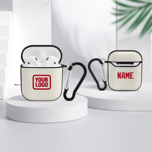 Maßgeschneidertes Beige Rot AirPods-Hülle