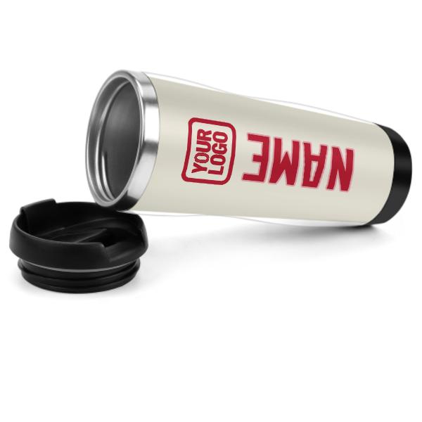 Tazza personalizzata in acciaio inossidabile beige rosso