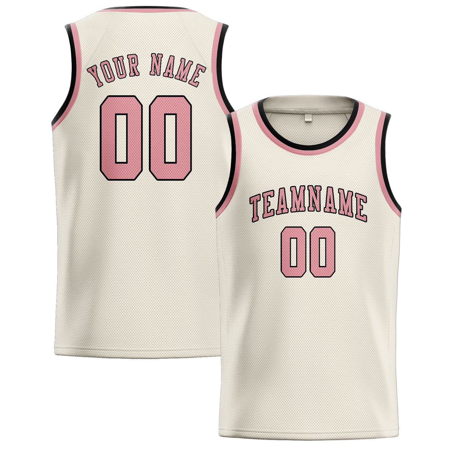 Benutzerdefiniertes Professionelles Beige Rosa Basketballtrikot