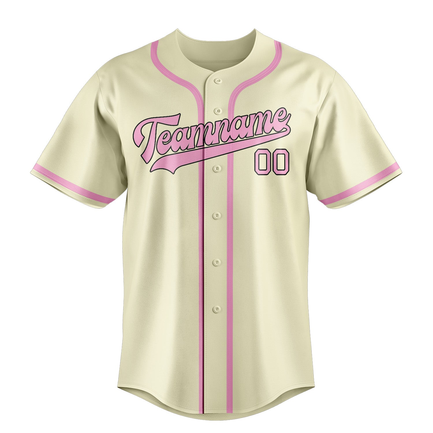 Benutzerdefiniertes Professionelles Beige Rosa Baseballtrikot