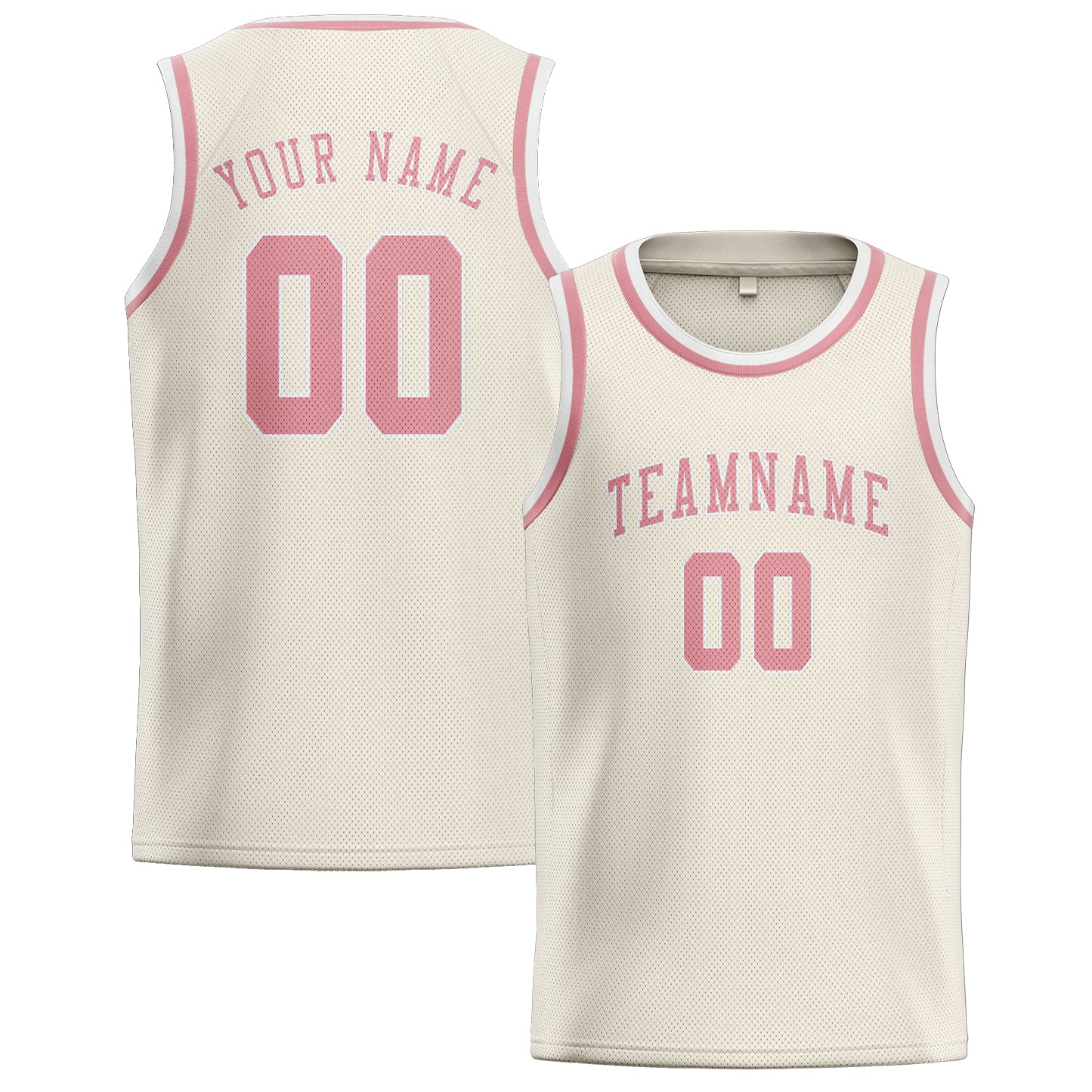 Benutzerdefiniertes Professionelles Beige Rosa Basketballtrikot