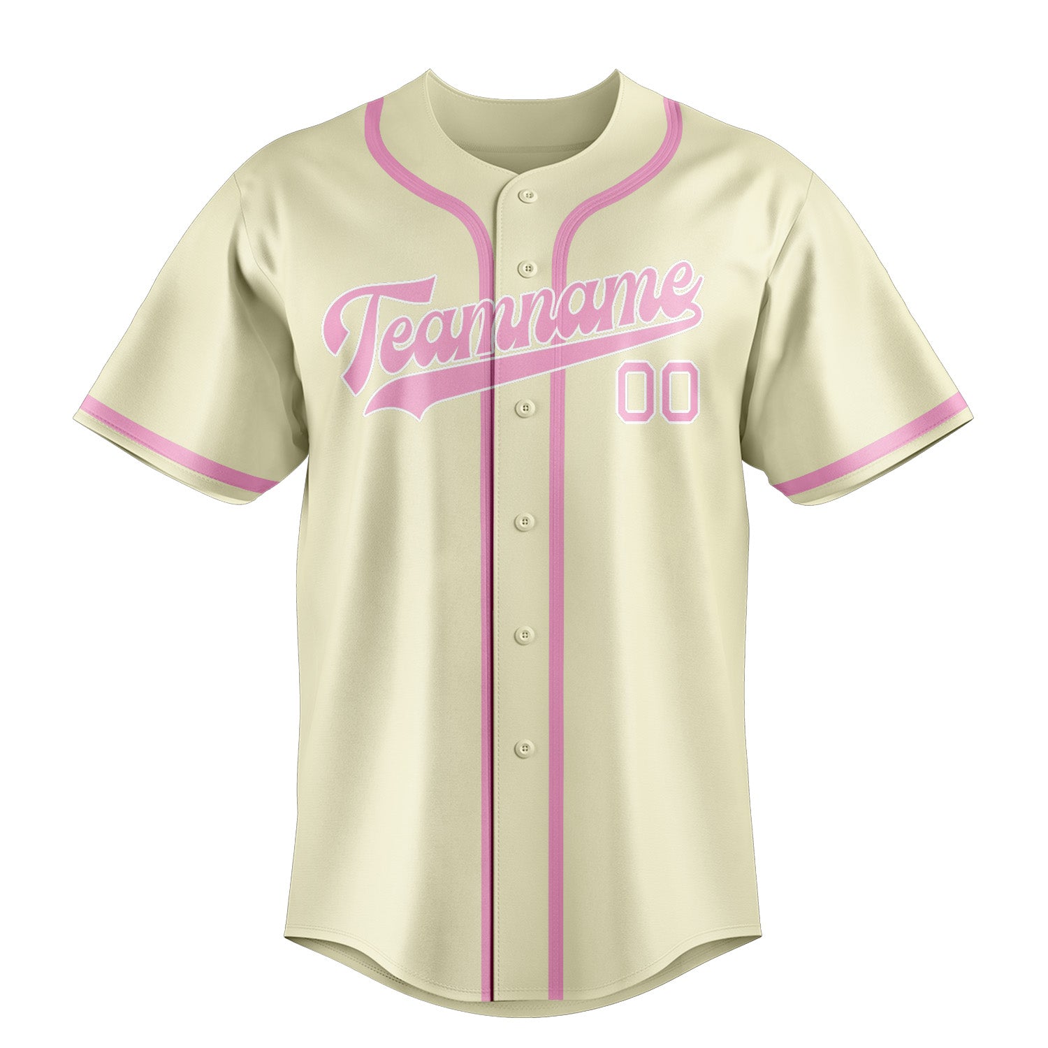 Benutzerdefiniertes Professionelles Beige Rosa Baseballtrikot