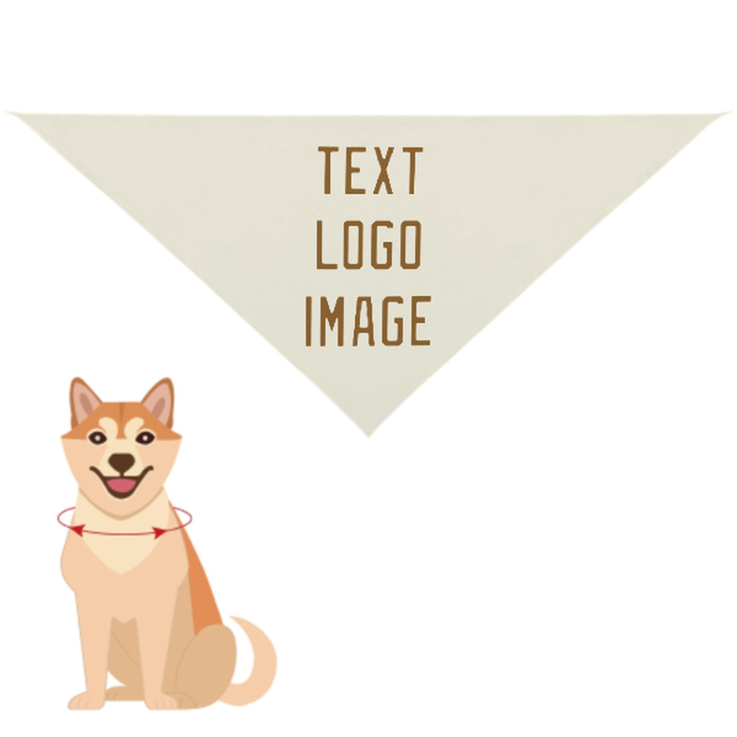 Bandana personalizzata beige cachi per animali domestici