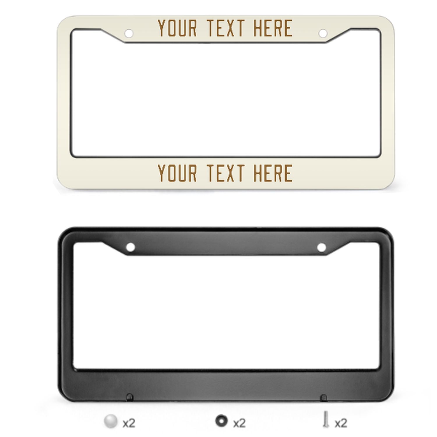 Cornice per targa beige kaki personalizzata