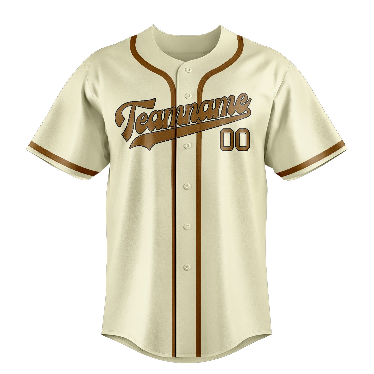 Benutzerdefiniertes Professionelles Beige Khaki Baseballtrikot