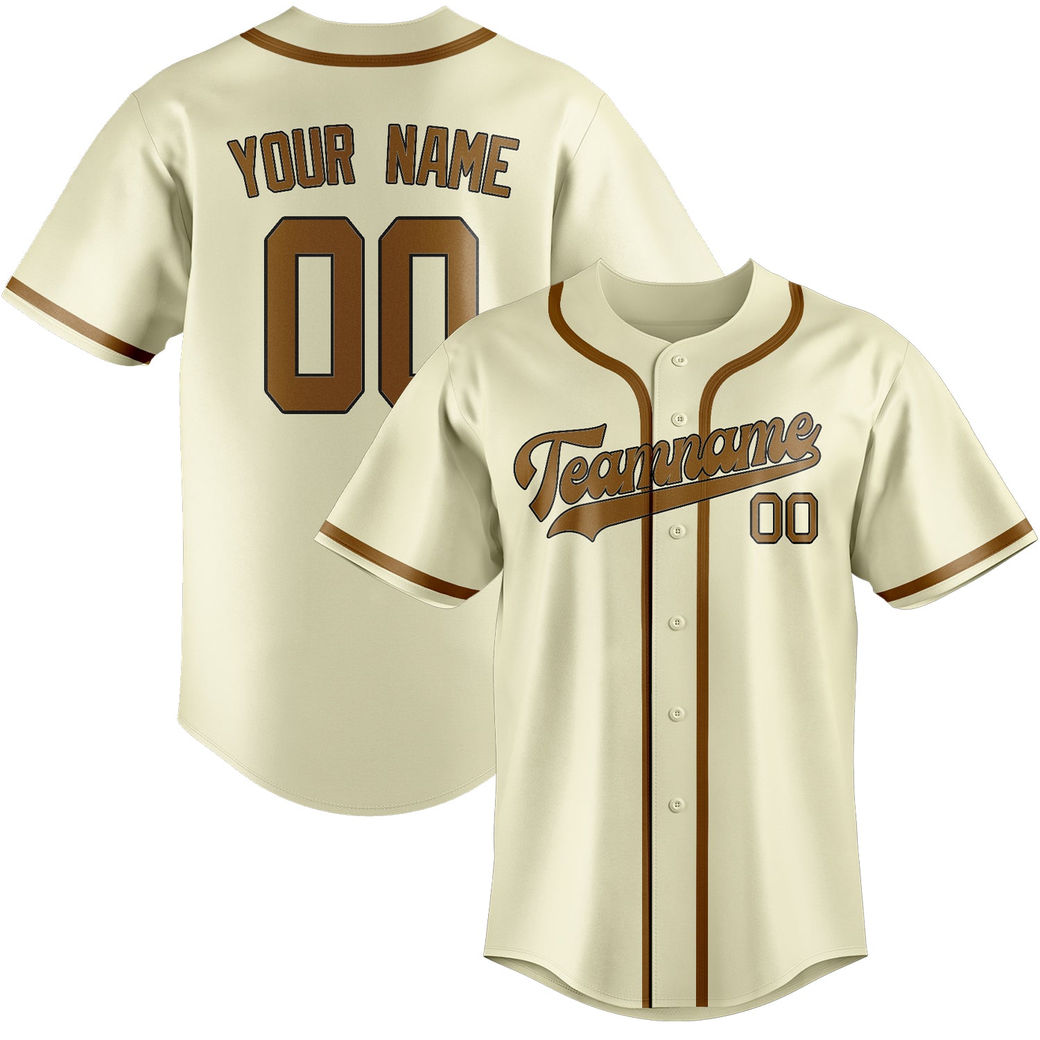 Benutzerdefiniertes Professionelles Beige Khaki Baseballtrikot