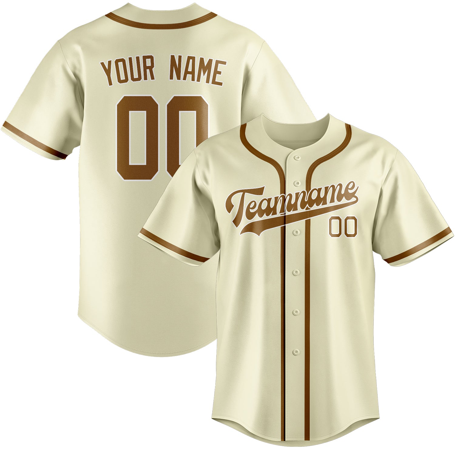 Benutzerdefiniertes Professionelles Beige Khaki Baseballtrikot