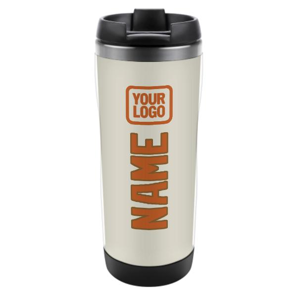 Tazza personalizzata in acciaio inossidabile beige-arancio