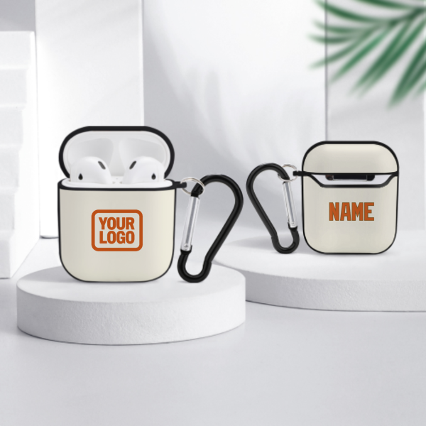 Maßgeschneidertes Beige Orange AirPods-Hülle
