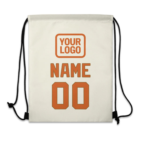 Maßgeschneidertes Beige Orange Kordelzugbeutel