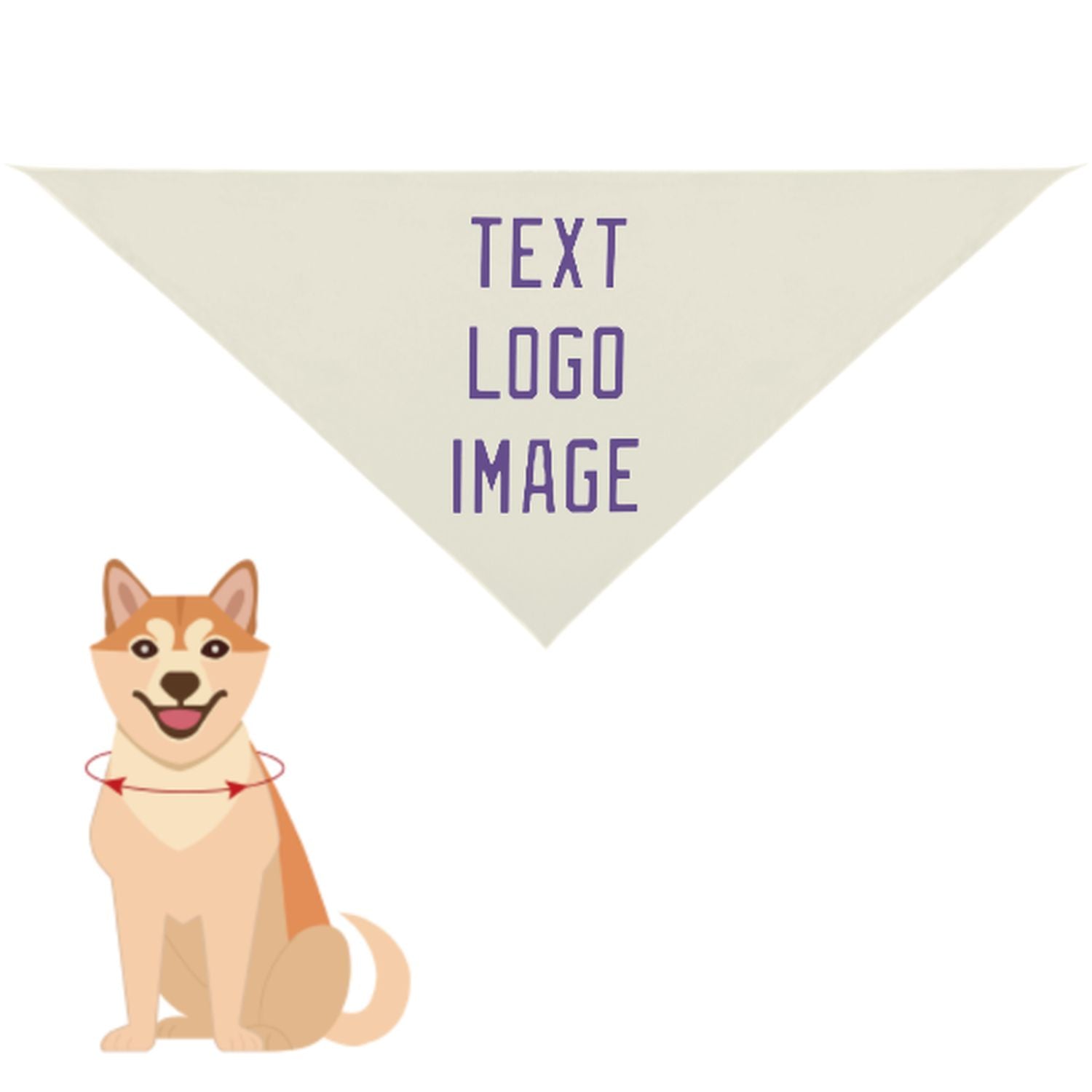 Bandana personalizzata beige lavanda per animali domestici